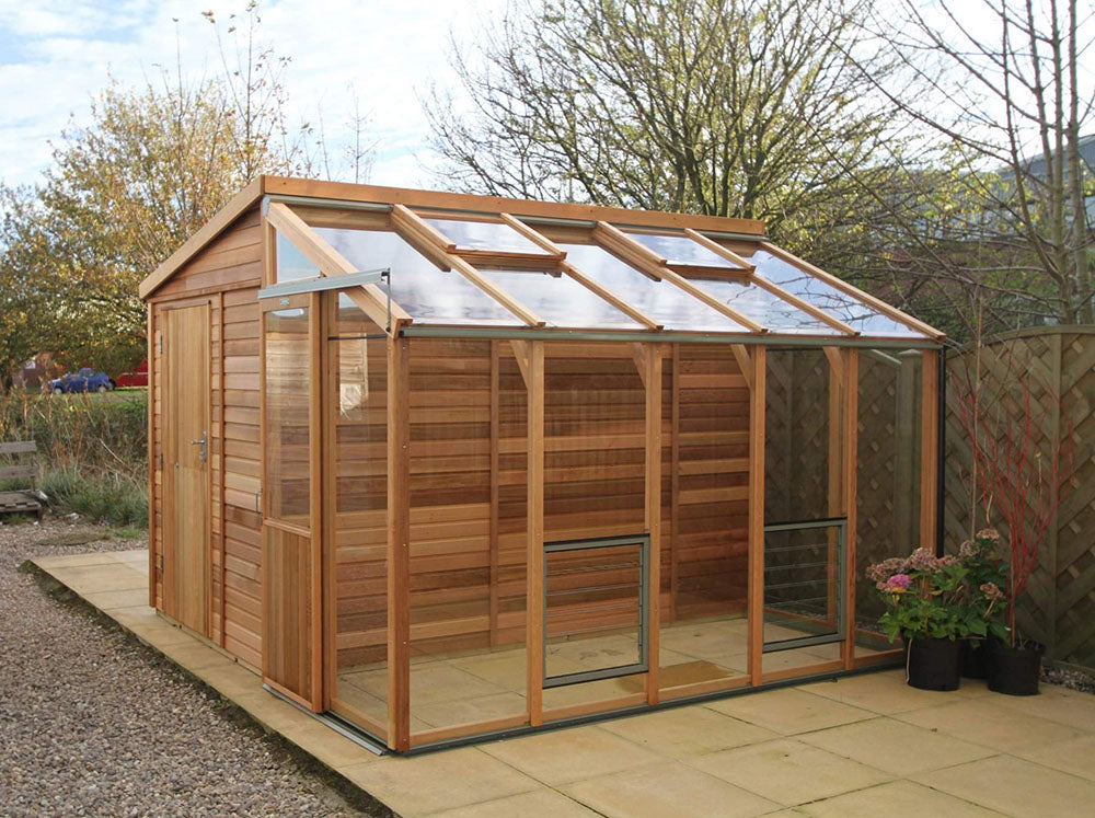 Alton Fusion Cedar Greenhouse Half workshop Half greenhouse.
