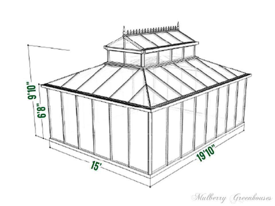 Exaco Janssens Cathedral Victorian Orangerie Greenhouse 15ft x 20ft