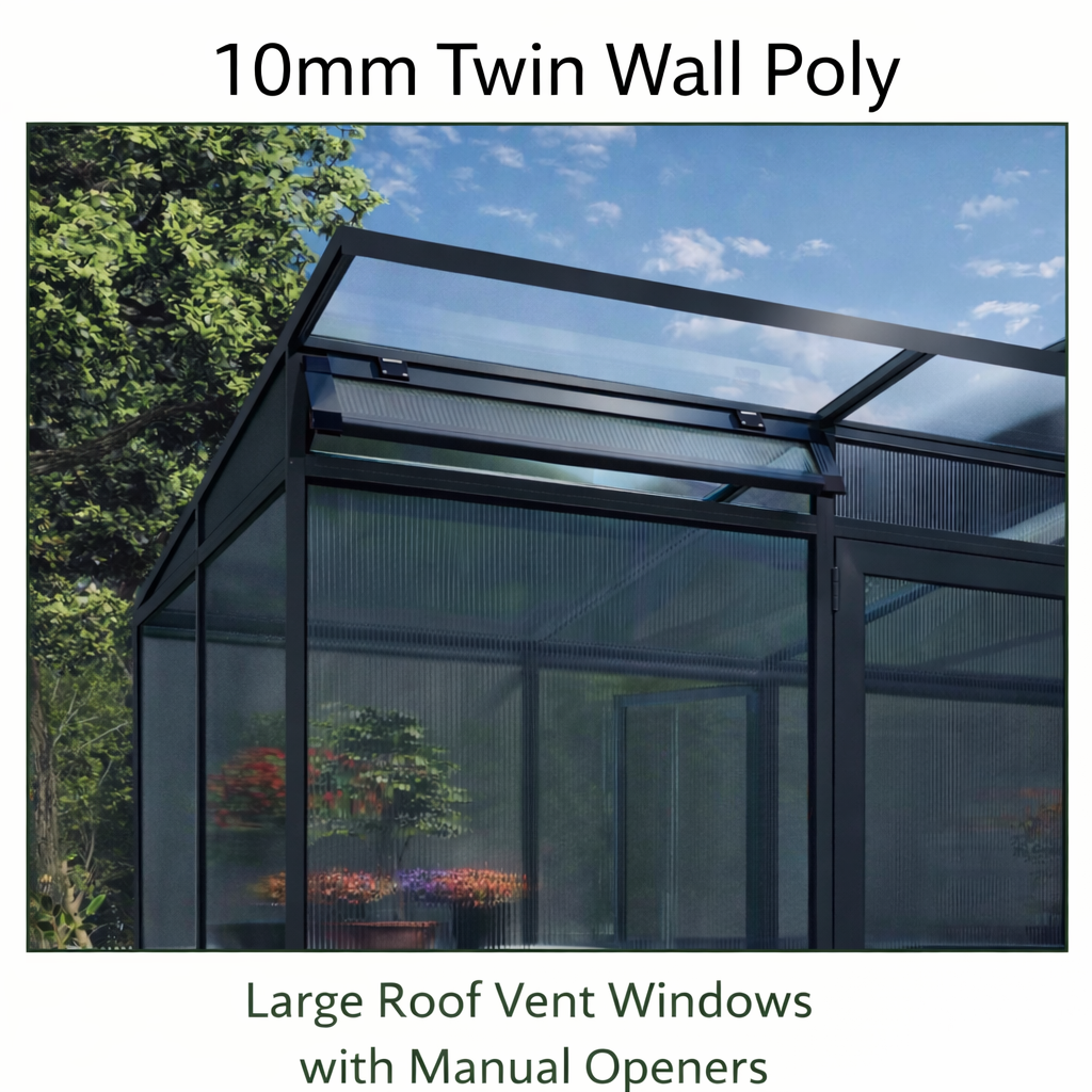 Exaco KGT Holartherm Linea II Greenhouse, Storage and Outdoor Living Space