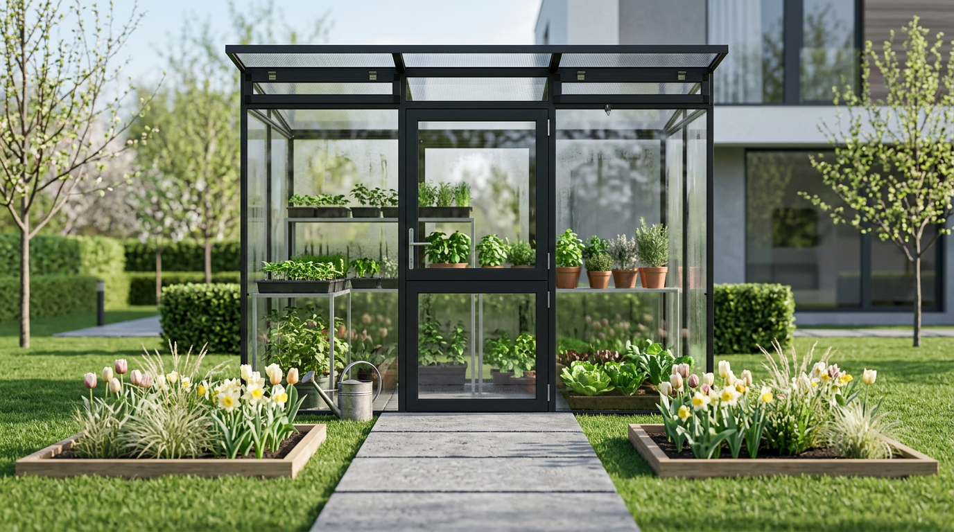 Exaco KGT Holartherm Linea II Greenhouse, Storage and Outdoor Living Space
