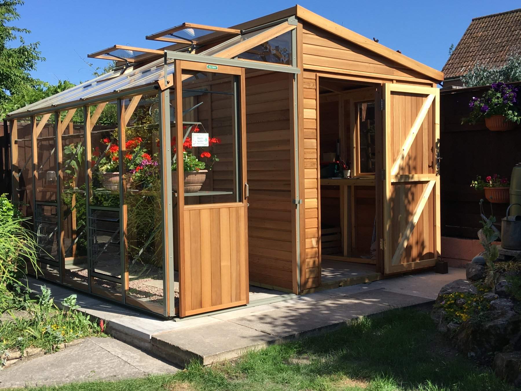 Alton Fusion Cedar Greenhouse Half workshop Half greenhouse.