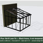 Janssens Arcadia Plus 10x10 lean-to greenhouse, black frame with tempered glass (design NPJ400)