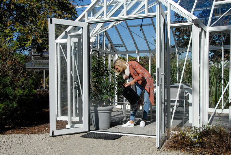 EOS Royal Antique Victorian greenhouse with double doors open