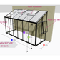 Janssens Arcadia lean-to greenhouse 5'2" x 15' (5x15) dimension drawing
