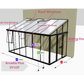 Janssens Arcadia Plus 10x15 lean-to greenhouse dimension drawing