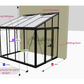 Janssens Arcadia Plus 8x10 lean-to greenhouse dimension drawing
