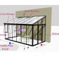 Janssens Arcadia Plus 8x15 lean-to greenhouse dimension drawing
