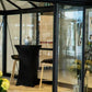 Full-length 4 mm toughened glass panels on the Janssens Pyramid