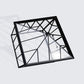 Janssens Pyramid 10x10 (10' 2" x 10' 2") glass greenhouse, top view of the four-sided glass roof