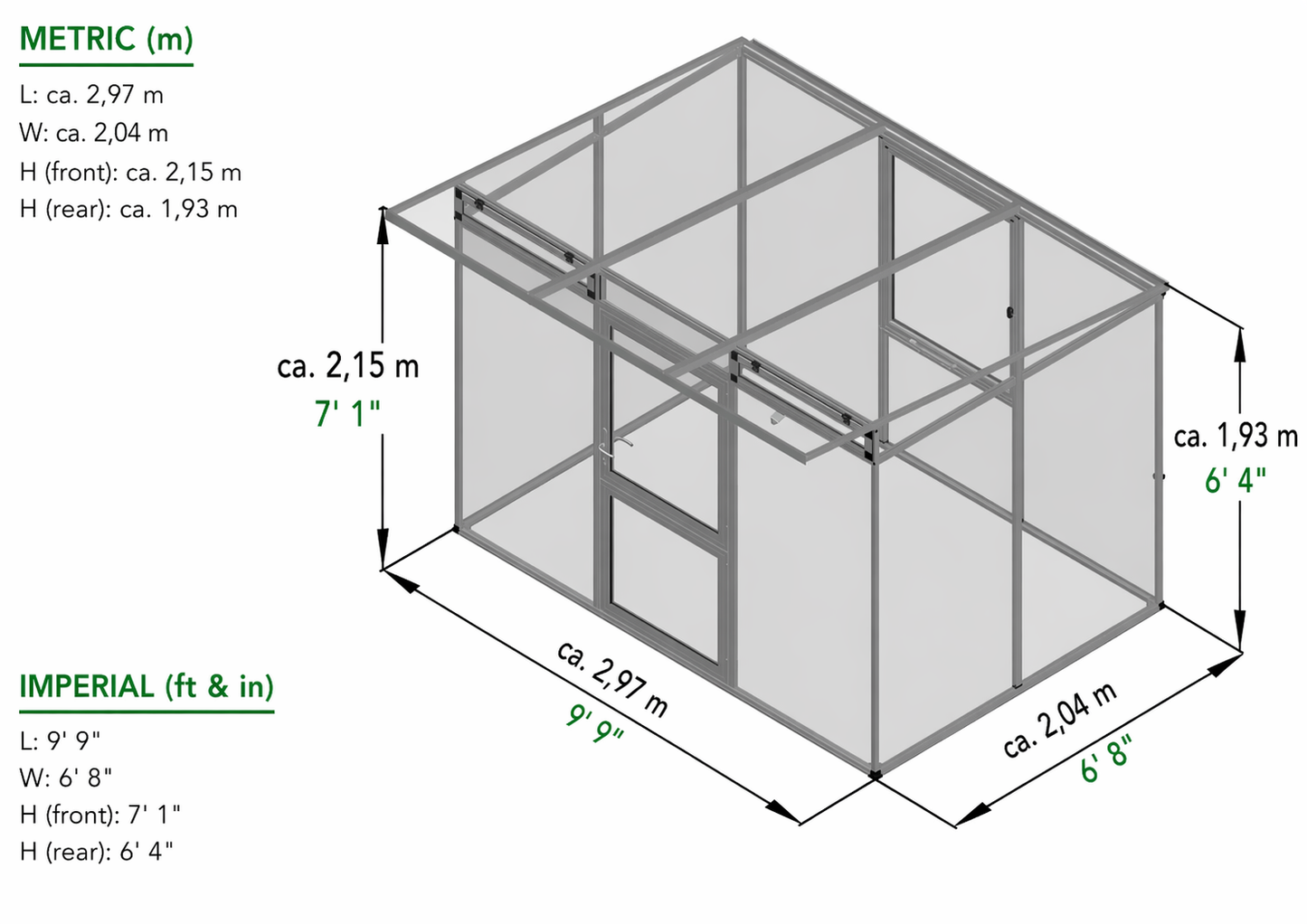 Exaco KGT Hoklartherm Linea II Greenhouse, Storage and Outdoor Living Space