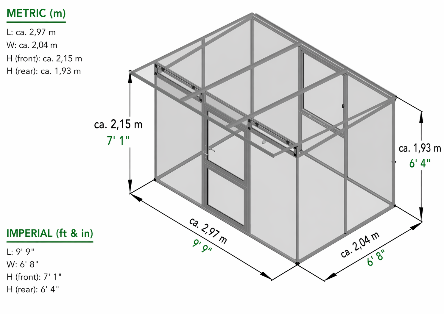 Exaco KGT Hoklartherm Linea II Greenhouse, Storage and Outdoor Living Space