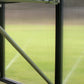 Close-up of the MONT 8 mm twin-wall polycarbonate wall panels in the black aluminum frame, seen from inside