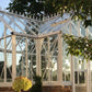 Close view of a white Royal Antique Orangerie in morning light