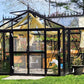 Front view of the Janssens T-Shaped Royal Victorian Orangerie on a lawn