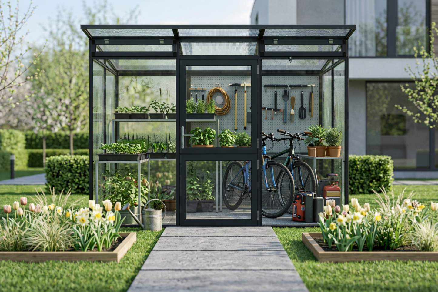 Exaco KGT Holartherm Linea II Greenhouse, Storage and Outdoor Living Space