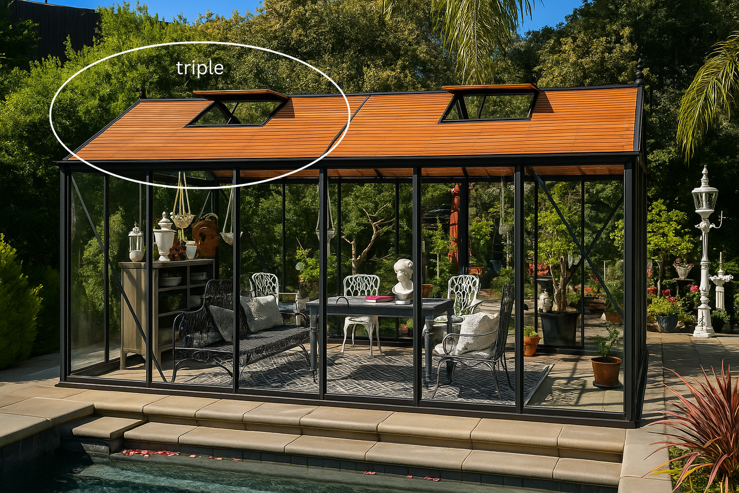 Exaco Wood Slatted Shades for greenhouses and outdoor styles