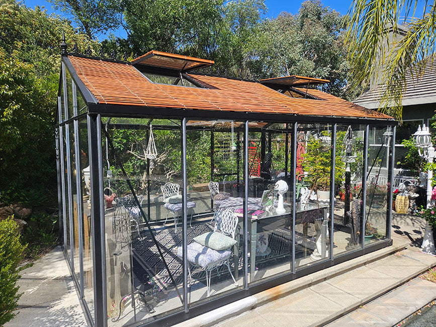 Exaco Wood Slatted Shades for greenhouses and outdoor styles