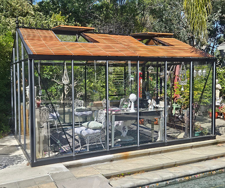 Exaco Wood Slatted Shades for greenhouses and outdoor styles