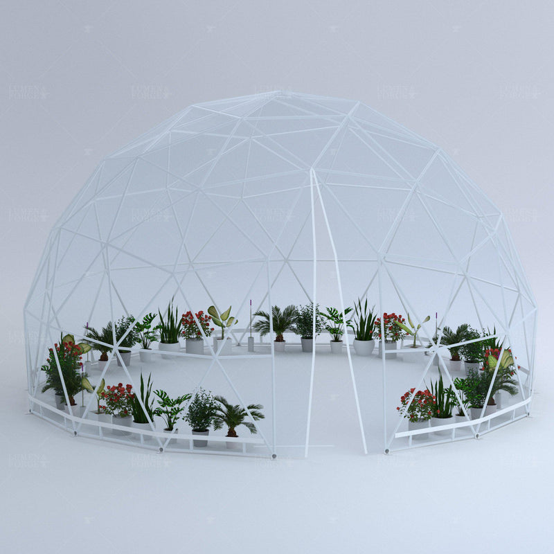 Lumen & Forge Geodesic Greenhouse Dome Kit - 13ft – with plants