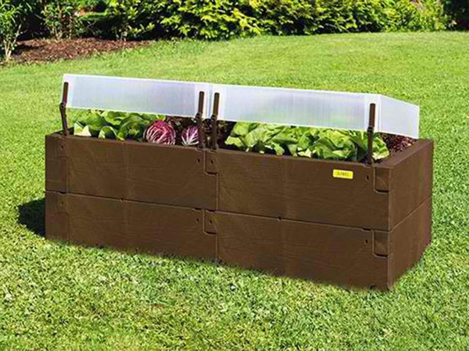 JUWEL Timber 20471 – Aiuola Rialzata A 3 File – Effetto Legno – Per Balcone E Giardino - 4