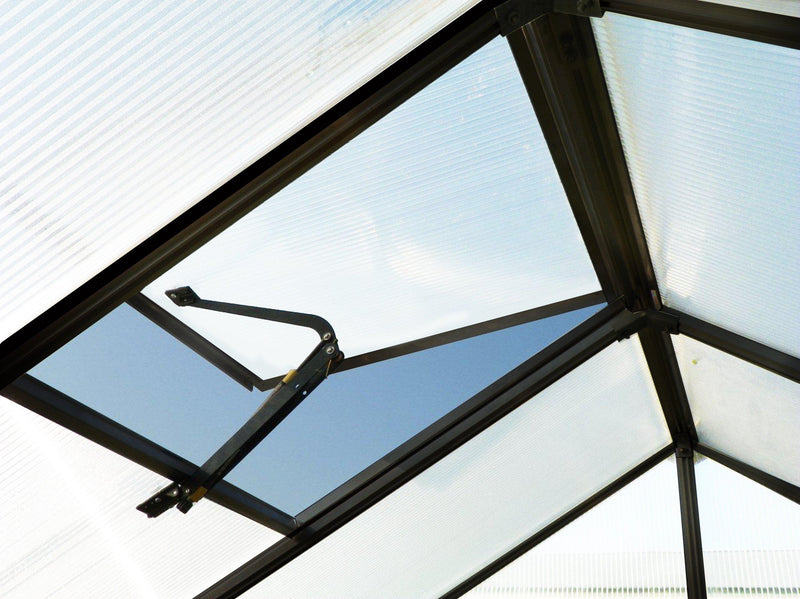 Riverstone MONT polycarbonate greenhouse 8x16 - Growers Edition – roof vent detail